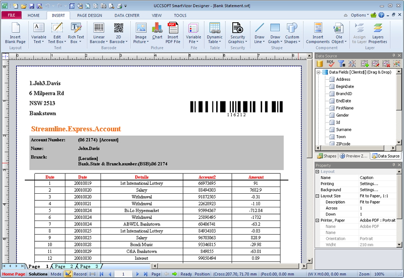 A stand-alone powerful extremely easy to use Bill statement printing software. wonderful Screen Shot